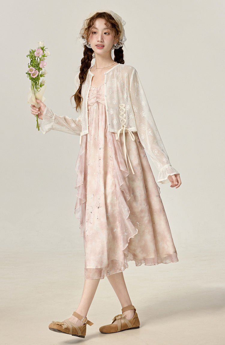 2025 summer thin outer wear suspender dress white sunscreen jacket R1951