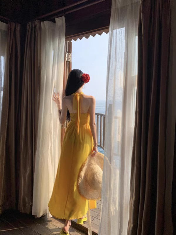 A Line Yellow Long Stunning Evening Gown Party Prom Dress S7265