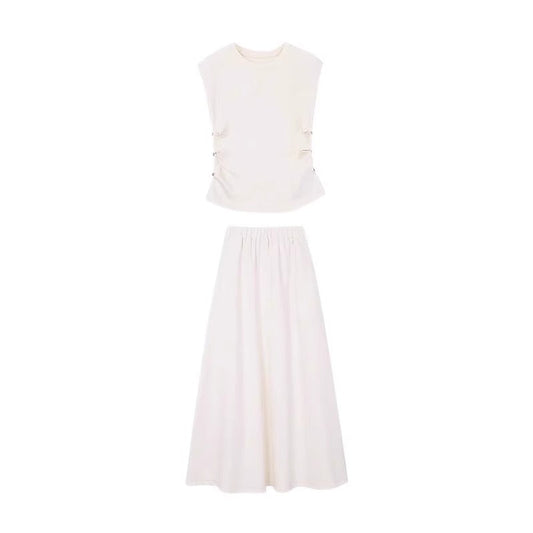 A complete set of fashionable sleeveless tops, long skirts, casual suits and skirts R0498