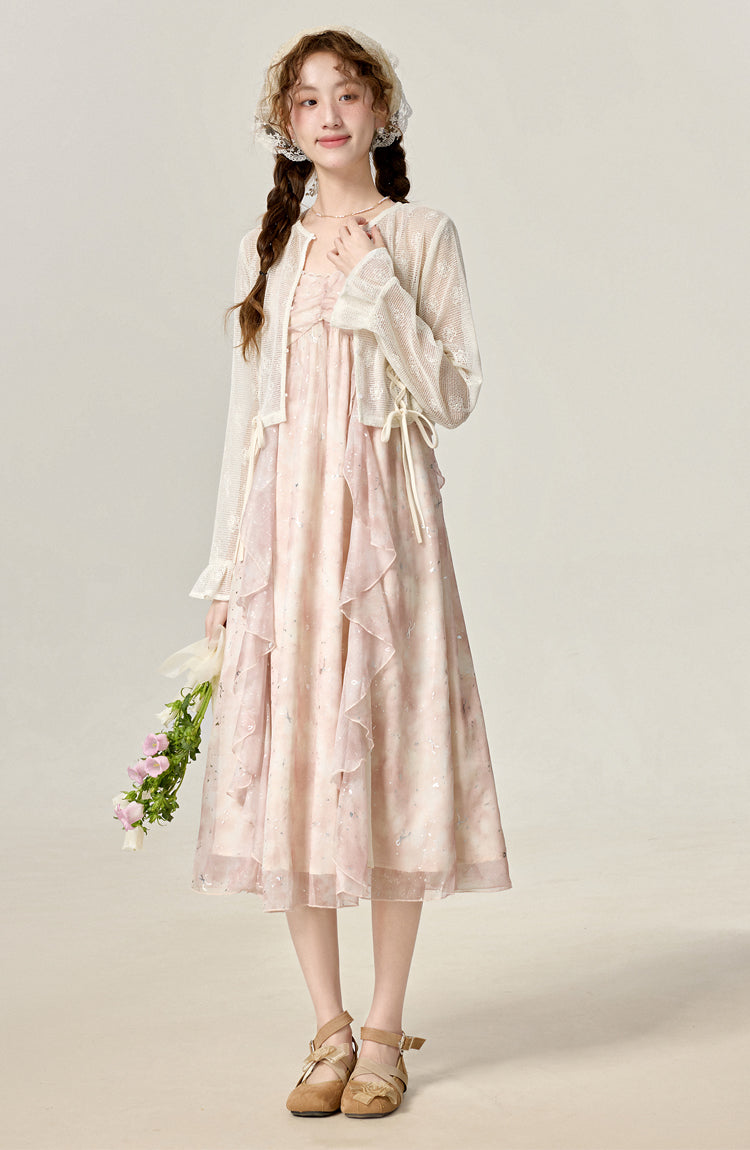2025 summer thin outer wear suspender dress white sunscreen jacket R1951