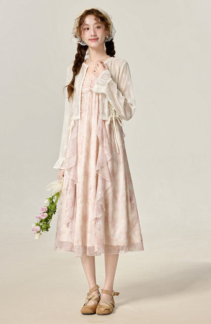 2025 summer thin outer wear suspender dress white sunscreen jacket R1951