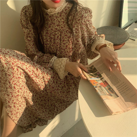 2025 new floral plus velvet dress bottoming skirt loose long skirt long skirt R1483