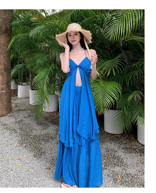 A Line Blue Long Stunning Evening Gown Party Prom Dress       S7274