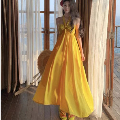 A Line Yellow Long Stunning Evening Gown Party Prom Dress S7265
