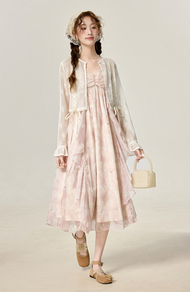 2025 summer thin outer wear suspender dress white sunscreen jacket R1951