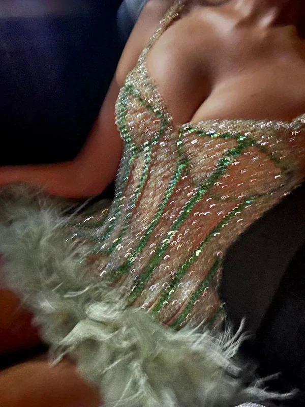 Sexy Mint Green Sequin Sheath Short Cocktail Dress 8th Grade Homecoming Dress Y9074