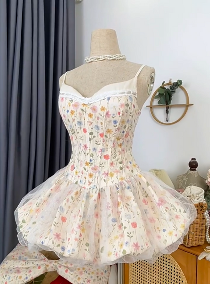 Cute Homecoming Dress Spaghetti Strap Tulle Bowknot Prom Dress Back to School Outfits Party Dress  D6203