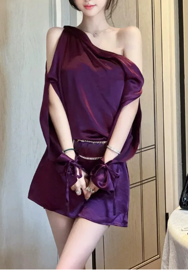 Elegant Homecoming Dress One Shoulder Prom Dress Back to School Outfits Party Dress  D6265