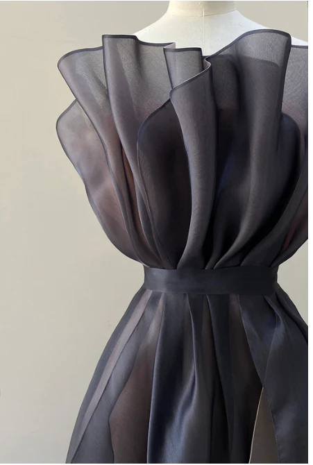 A line Tulle Ruffle Prom Dress Formal Gown