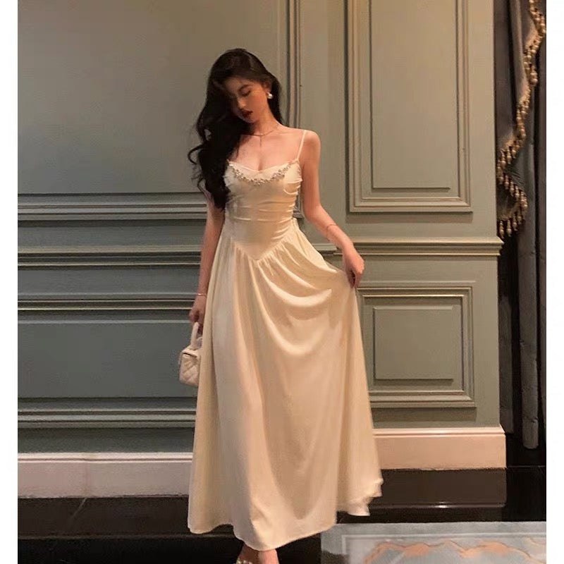 Elegant A Line Spaghetti Straps Long Prom Dresses Birthday Outfits Evening Gown