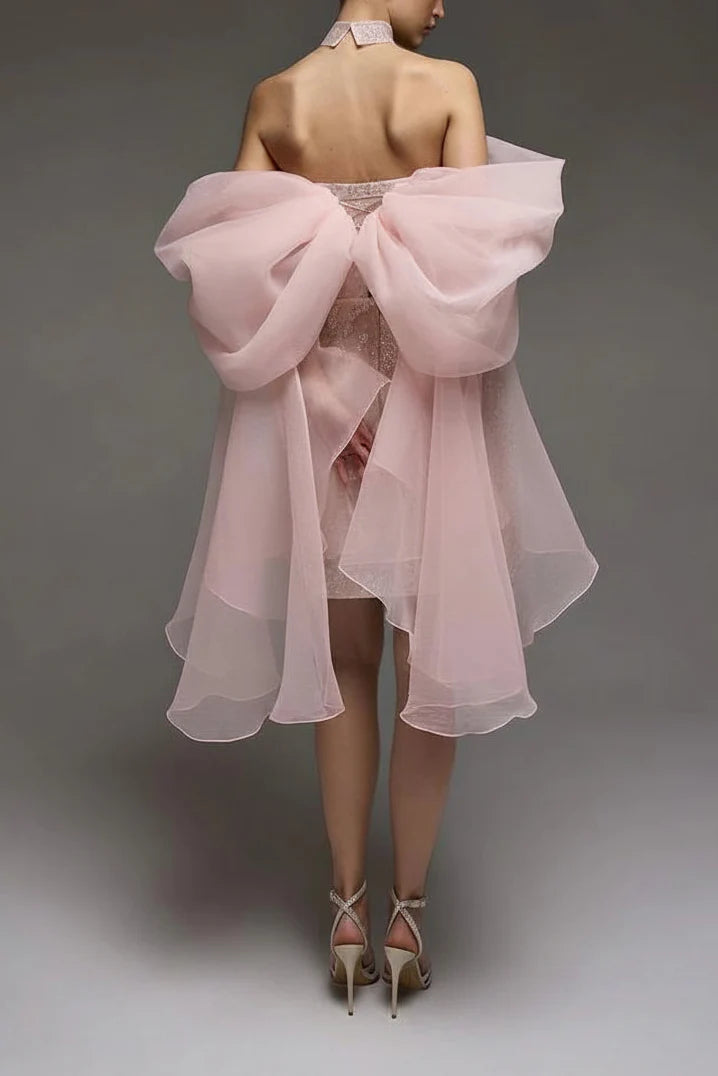 Sparkling Sequin Satin Sheath Sweetheart Off-the-Shoulder Open Back Short Homecoming Dresses