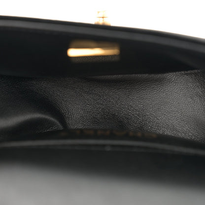 Velvet Quilted Mini Boy Messenger Bag Black