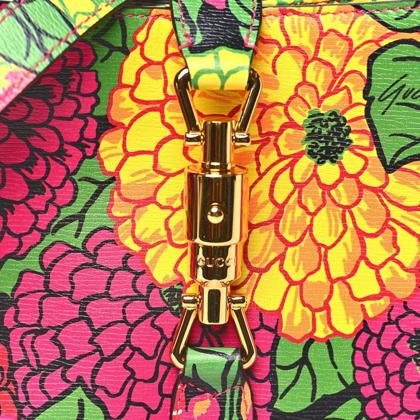 X KEN SCOTT Textured Calfskin Pomponica Print Small Jackie 1961 Hobo Multicolor Fuxia Pompon