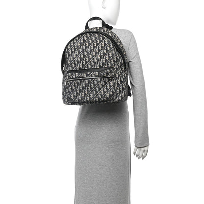 Oblique Calfskin Rider Backpack Beige Black