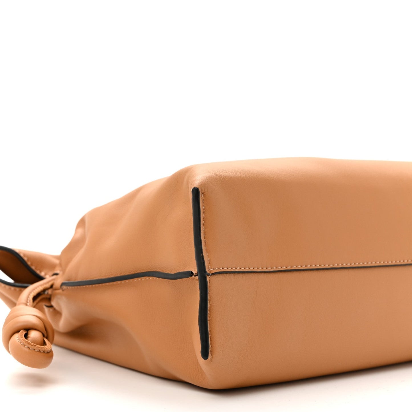Nappa Calfskin Medium Flamenco Knot Clutch Warm Desert