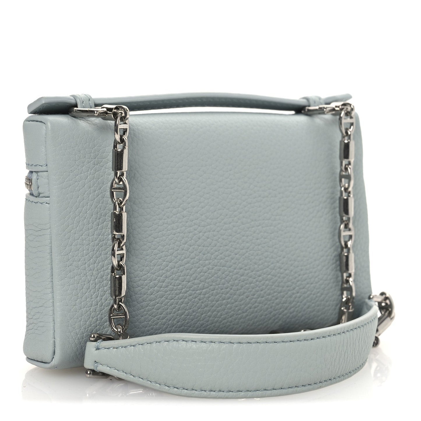 Grained Calfskin Extra Pocket Mini Pouch Minty Breeze