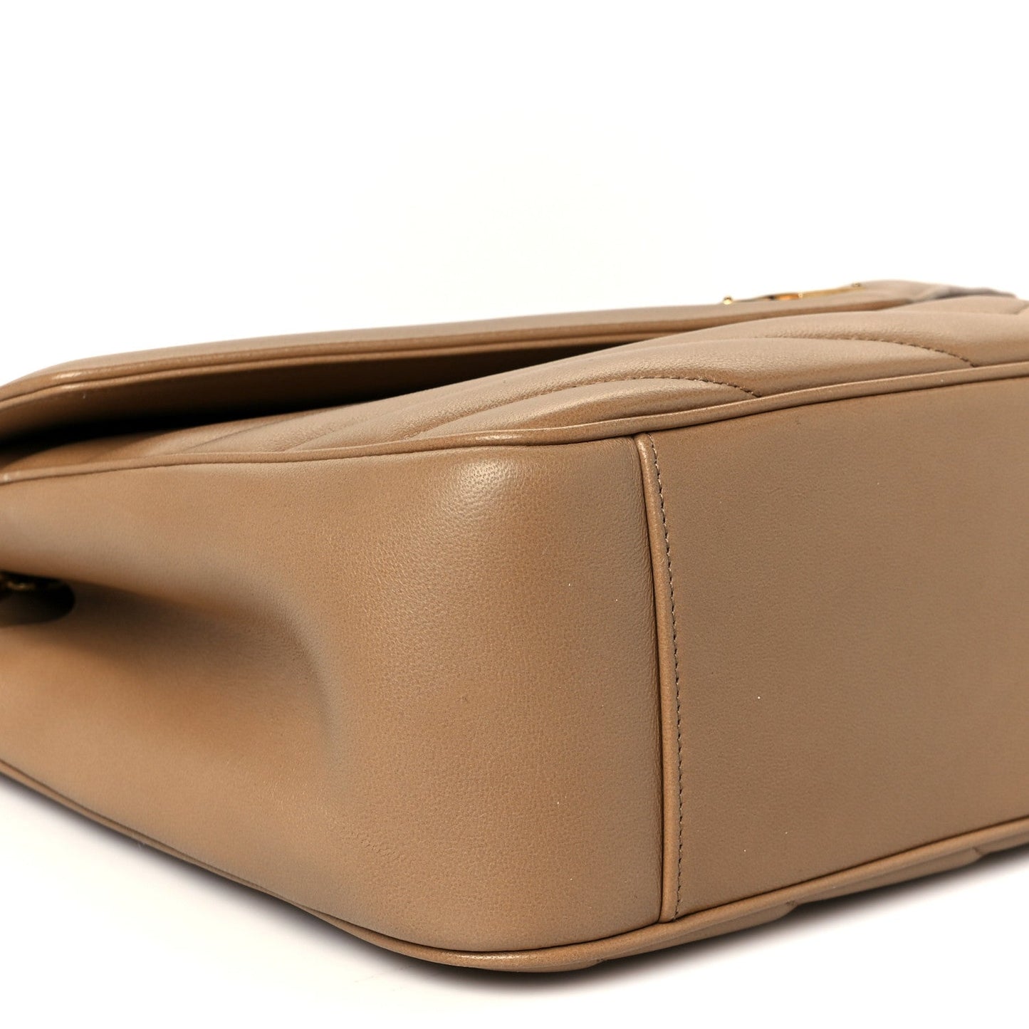 Lambskin Chevron Quilted Large Loulou Natural Tan