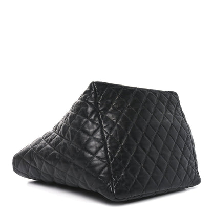 Lambskin Quilted Week End on Mars Tote Black