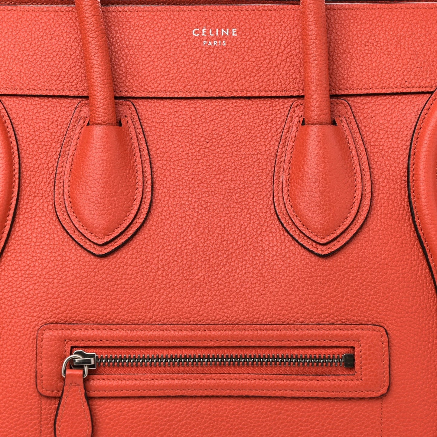 Drummed Calfskin Mini Luggage Vermillion