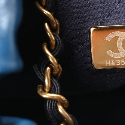 Shaded Calfskin Quilted Mini Chanel 22 Blue Dark Blue
