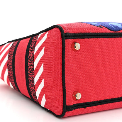 Canvas Embroidered Flower Pop Medium Lady D-Lite Red Pink