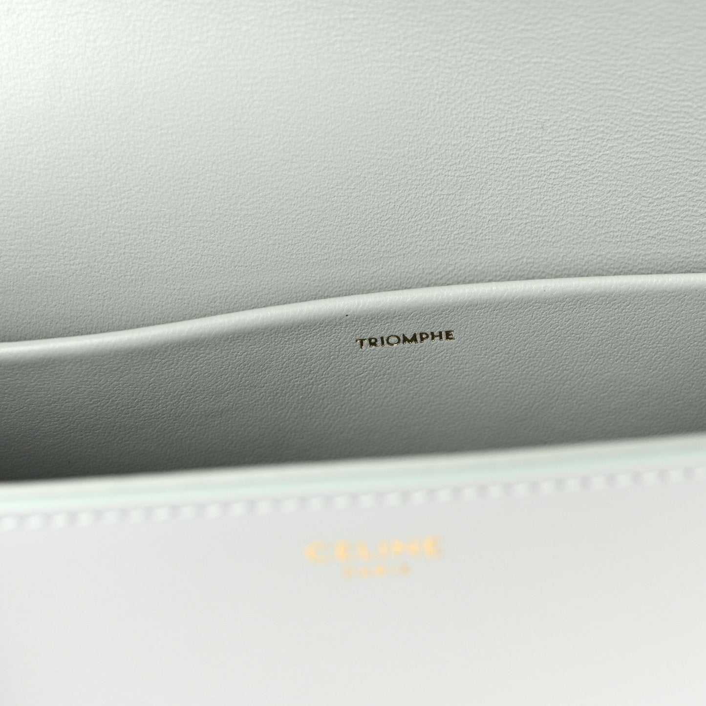 Natural Calfskin Triomphe Shoulder Bag Ice Blue