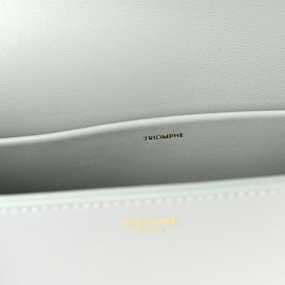 Natural Calfskin Triomphe Shoulder Bag Ice Blue
