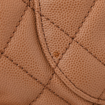 Caviar Quilted Large Coco Handle Shopping Tote Beige