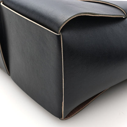 Nappa Maxi Intrecciato Medium Arco Tote Black Tan