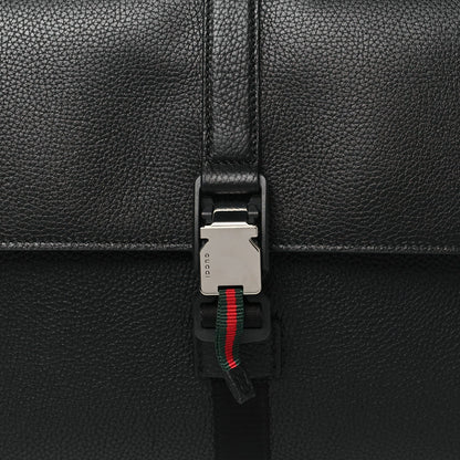 Calfskin Web Medium Business Case Black