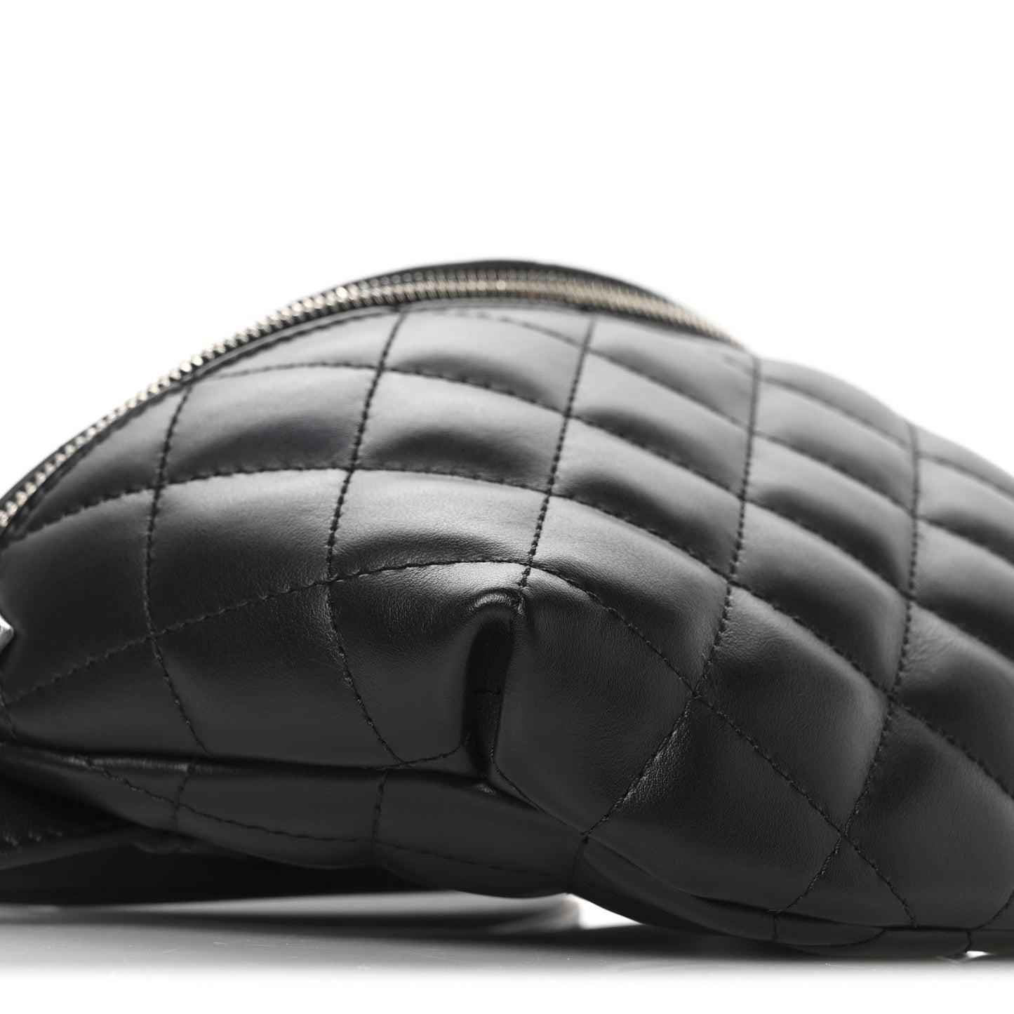 Calfskin Quilted Waist Belt Bag Black