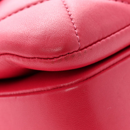 Lambskin Quilted Small Trendy CC Flap Dual Handle Bag Dark Pink