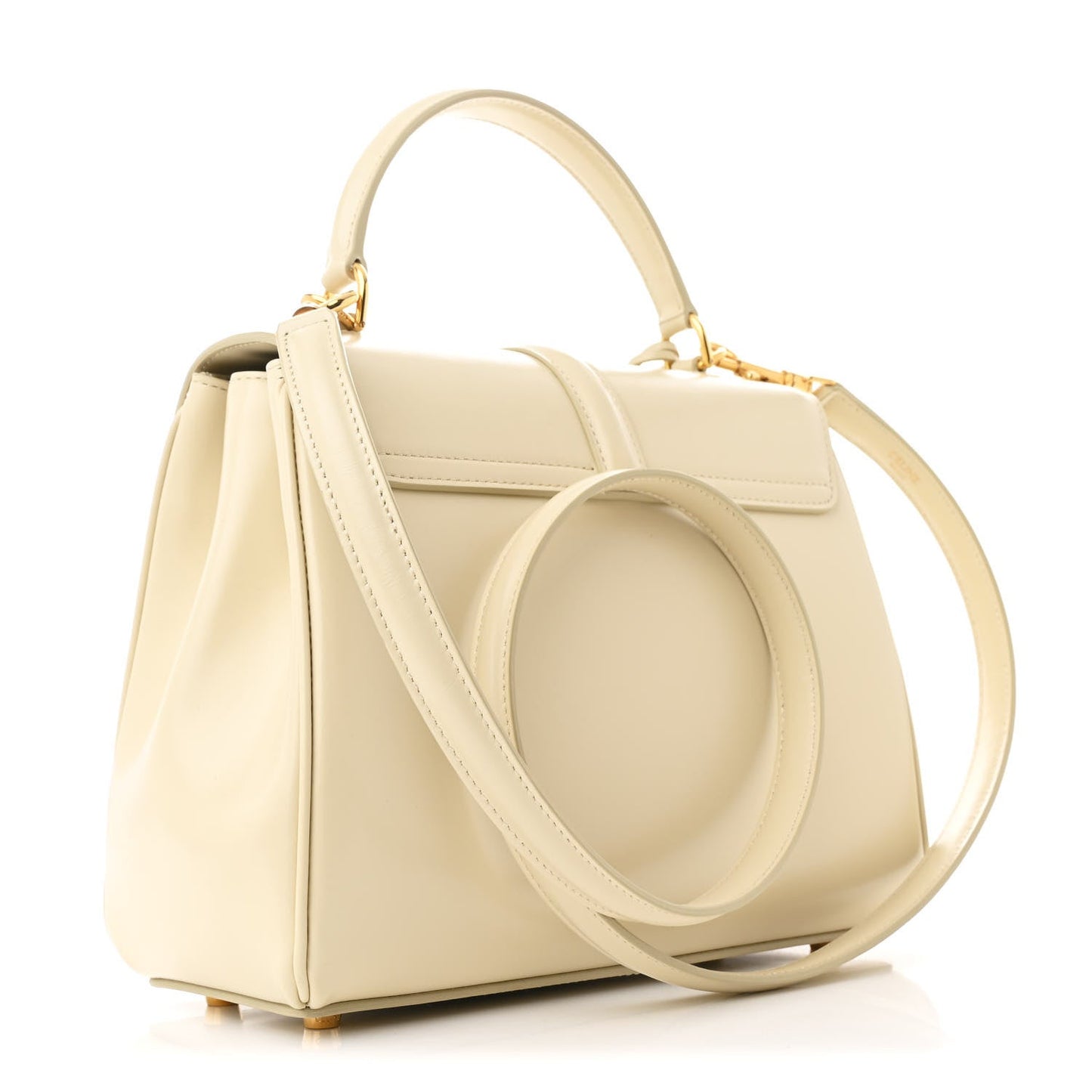 Satinated Calfskin Small 16 Top Handle Bag Limestone