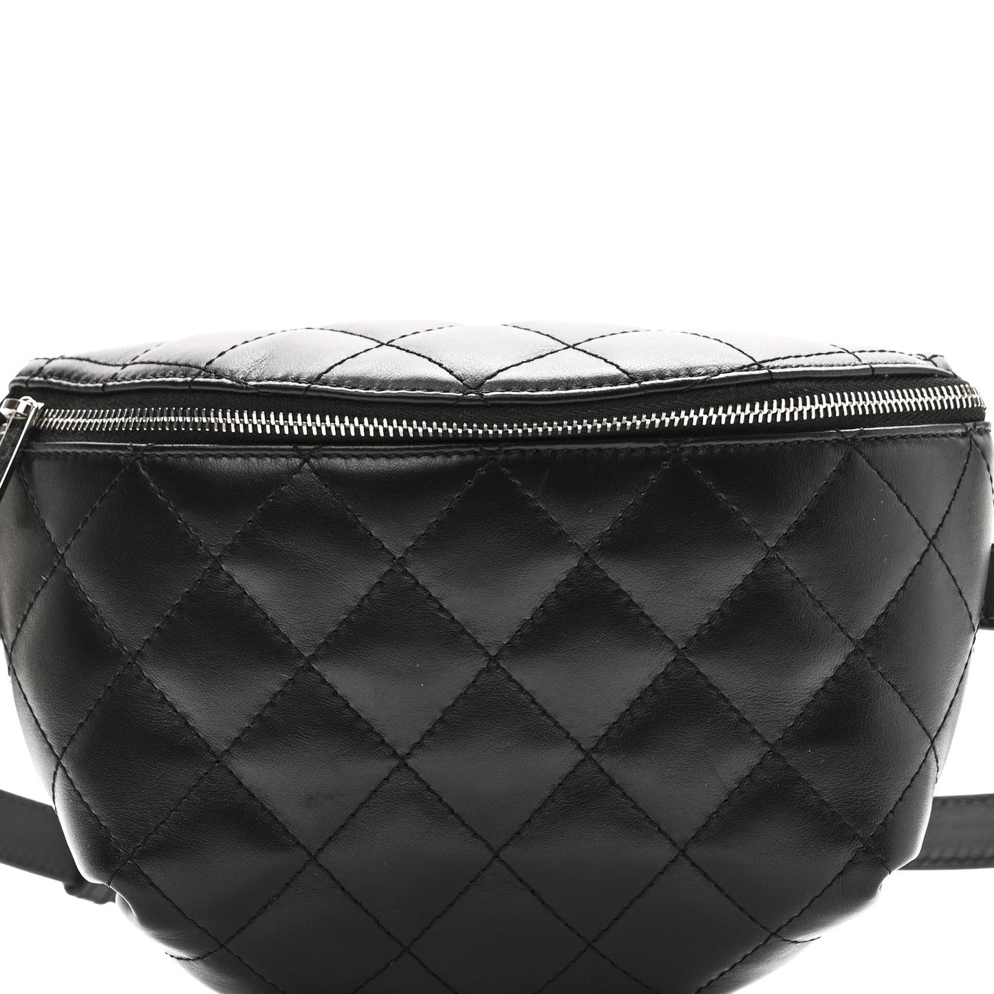 Calfskin Quilted Waist Belt Bag Black