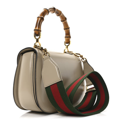 Boarded Dyana Lux Calfskin Web Medium Bamboo 1947 Top Handle Bag Oatmeal