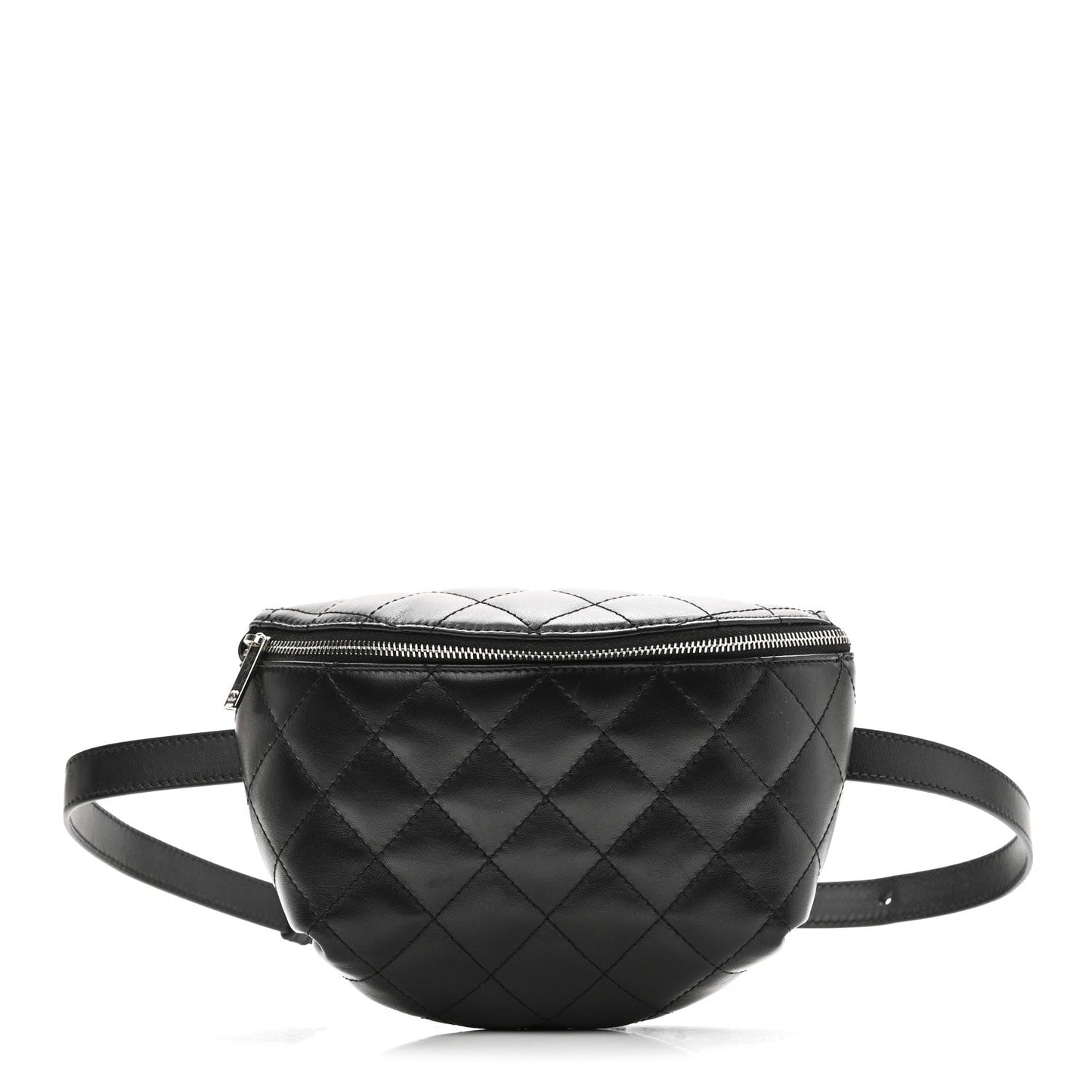 Calfskin Quilted Waist Belt Bag Black