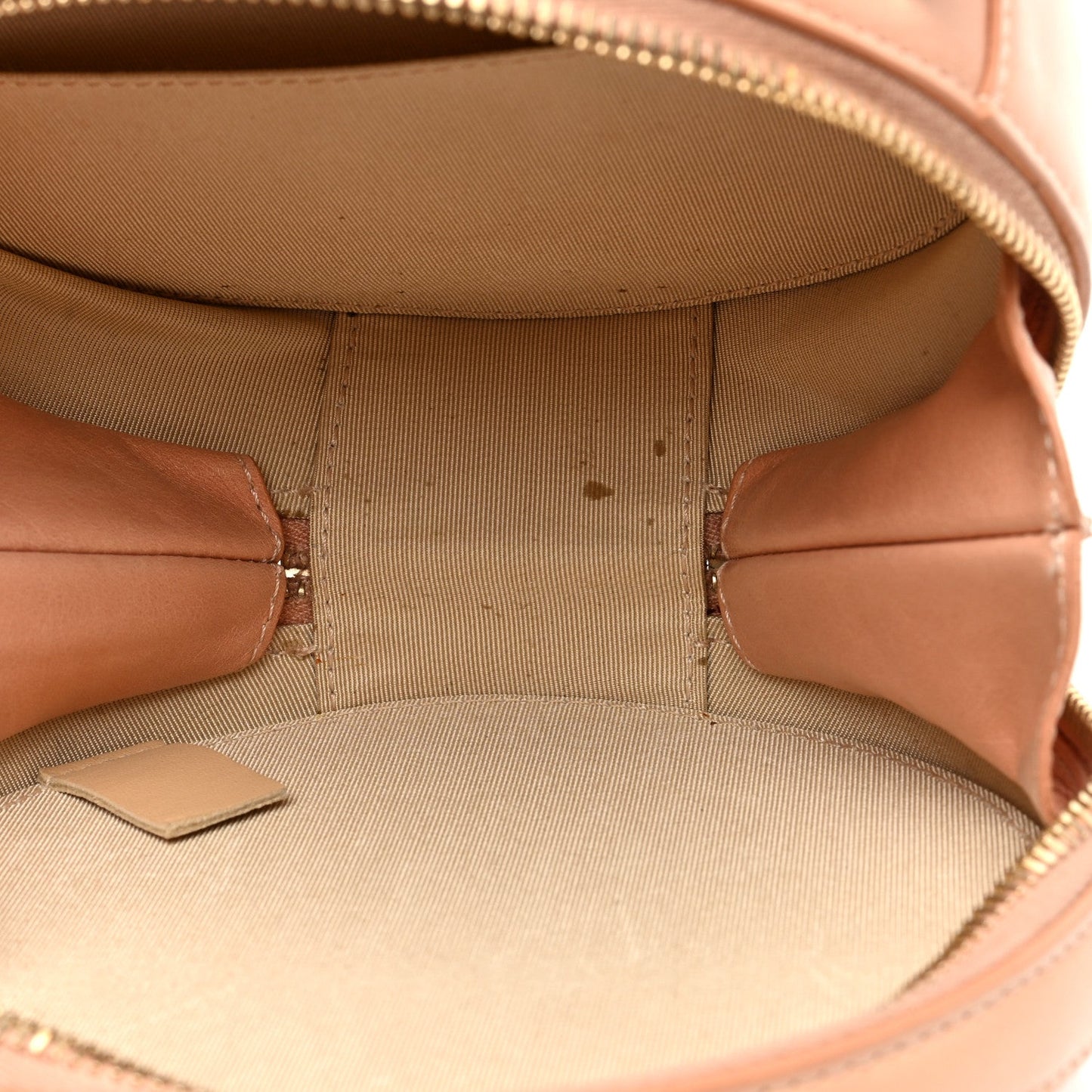 Glazed Calfskin Round As Earth Evening Bag Beige