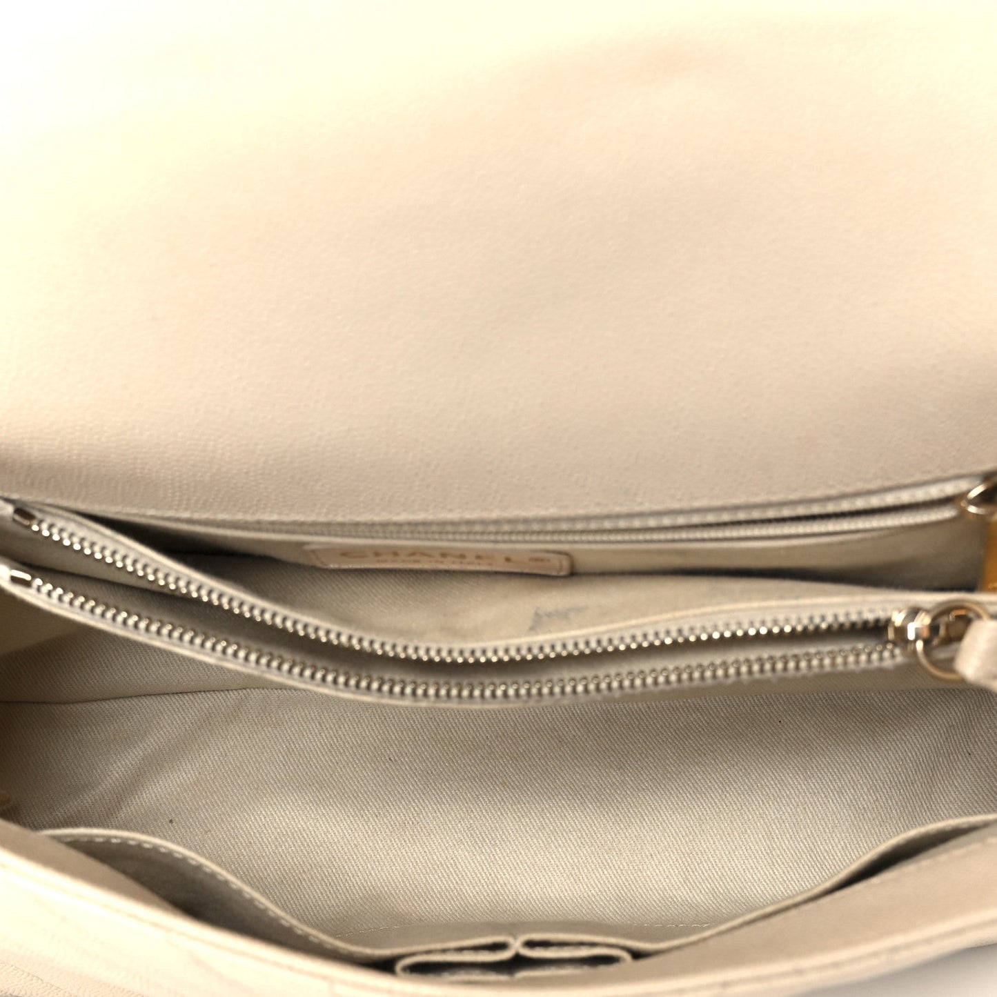Caviar Lizard Embossed Chevron Quilted Small Coco Handle Flap Beige