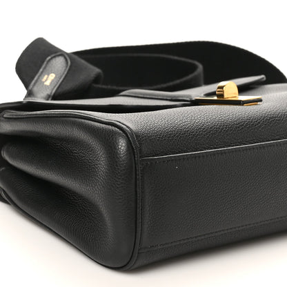 Grained Calfskin Teen Soft 16 Shoulder Bag Black