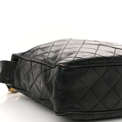 Lambskin Quilted CC Tassel Camera Case Black