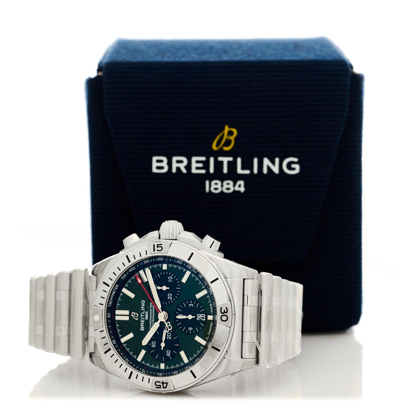 Stainless Steel 42mm Bentley Edition Chronomat Automatic Watch Green AB0134