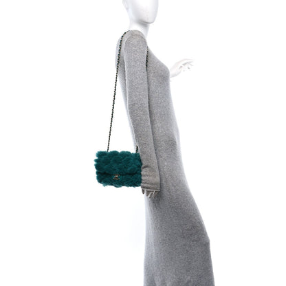Shearling Lambskin Quilted Flap Green