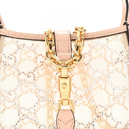 Lizard Mesh Crystal GG Monogram Mini Jackie 1961 Hobo Light Powder Skin Rose