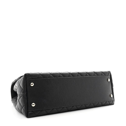 Caviar Quilted Medium Coco Handle Flap Black
