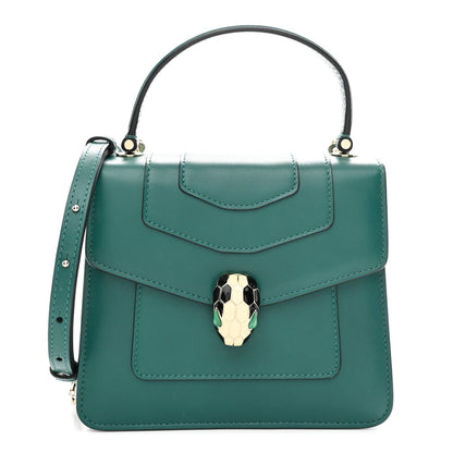Calfskin Serpenti Forever Top Handle Emerald Green