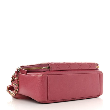 Caviar Quilted Medium Business Affinity Camera Case Dark Pink