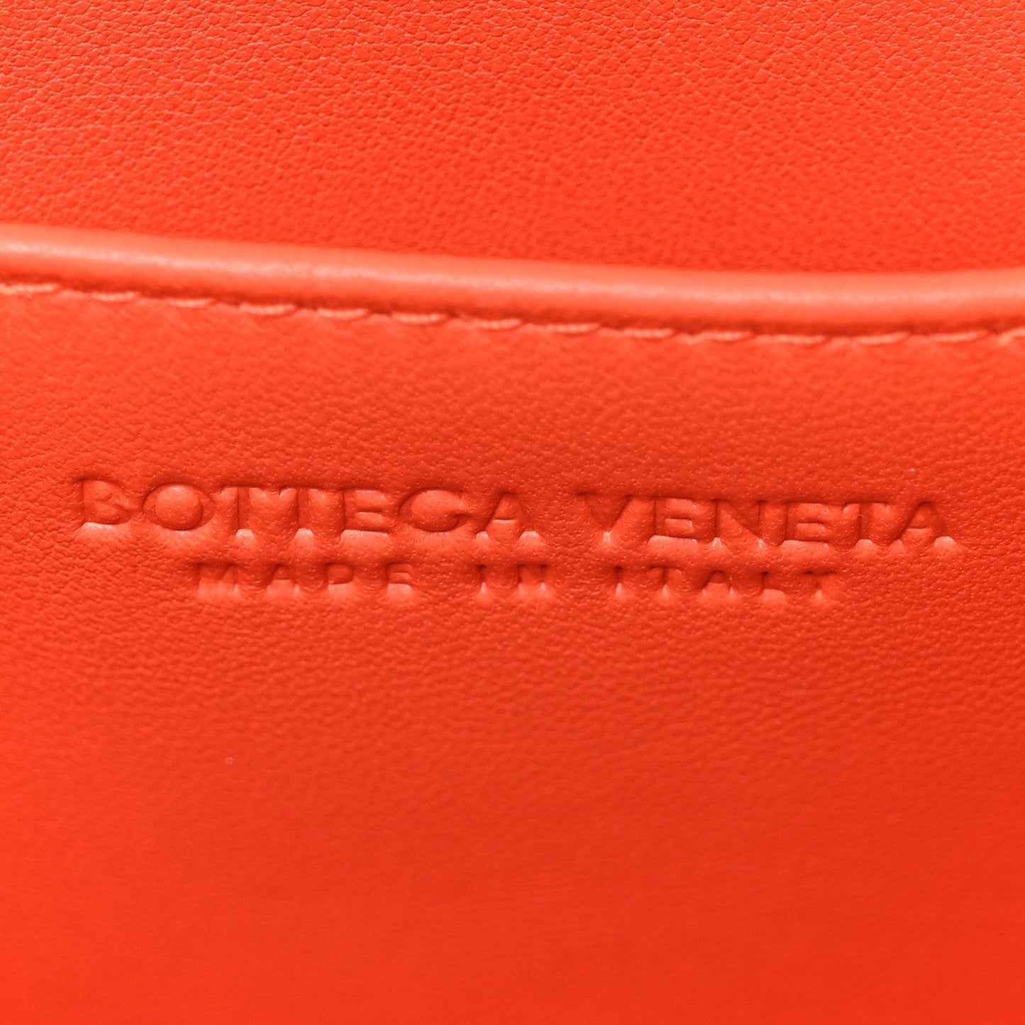 Nappa Intrecciato Small East West Andiamo Shoulder Bag New Sauge Orange Celadon
