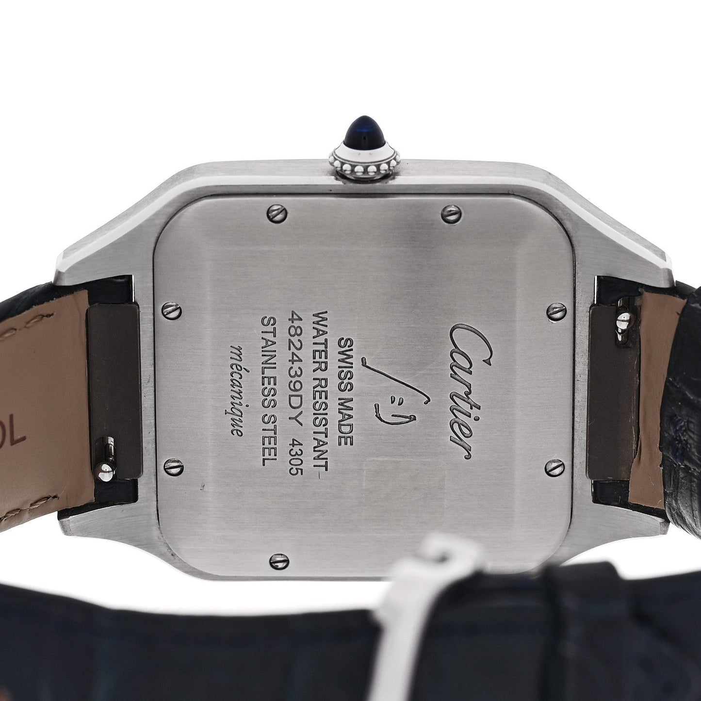Stainless Steel Alligator 33.9mm Santos Dumont Manual Winding Watch