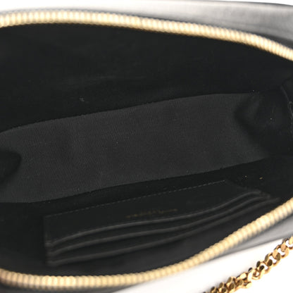 Calfskin Suede Matelasse Monogram Mini Lou Camera Bag Black
