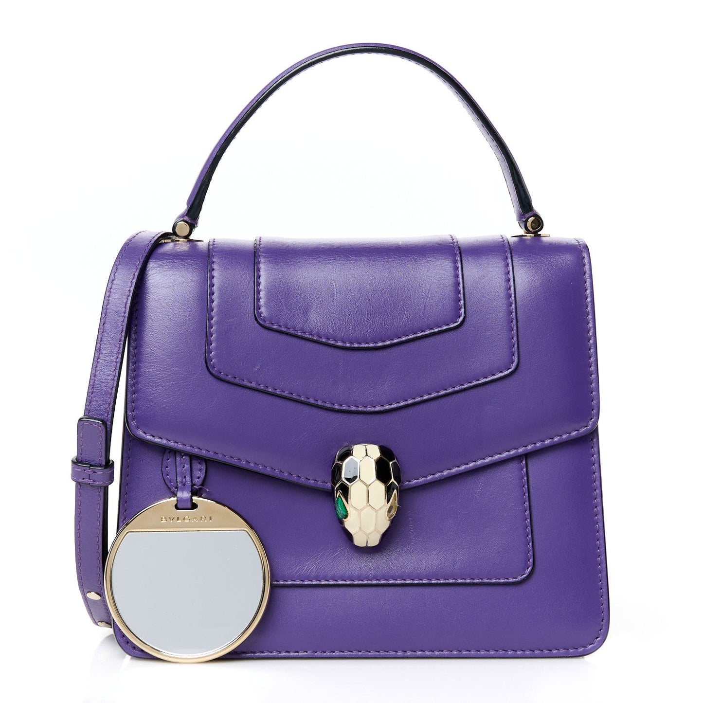 Calfskin Serpenti Forever Top Handle Purple